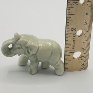 Vintage Mini‎ Elephant Figurine Made In Japan Light Green